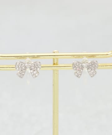 キラキラリボン樹脂イヤリング