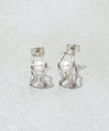 3COINS(スリーコインズ) メタルダブルフープピアス