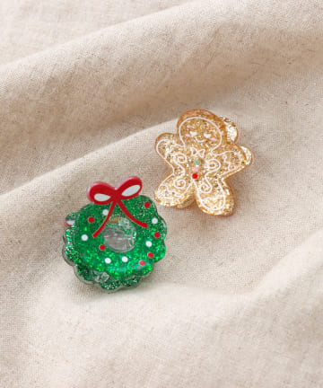 3COINS(スリーコインズ) クリスマスモチーフミニクリップ2個セット／KIDS