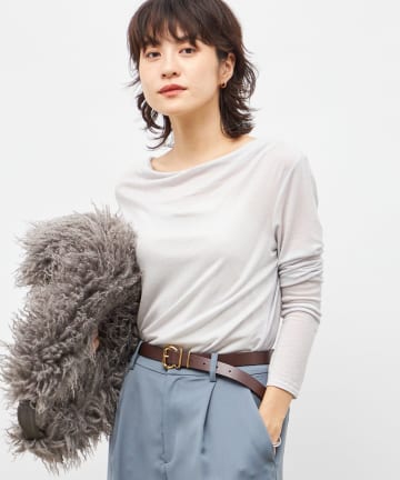 NOLLEY'S(ノーリーズ) ウォッシャブルカシミヤシルクシアーラメドレープロンT