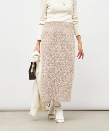 NOLLEY'S(ノーリーズ) 《セットアップ対応》ウォッシャブルフェザーチュールタイトスカート