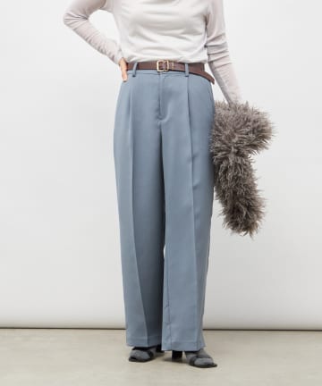 【一部WEB限定サイズ】ウォッシャブルブライトダブルクロスセミワイドパンツ