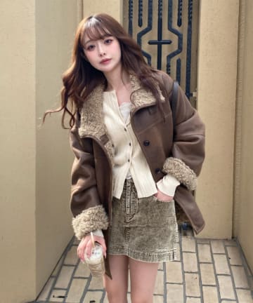 RAY CASSIN(レイカズン) リバーシブルムートンコート