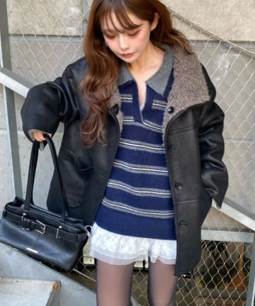 RAY CASSIN(レイカズン) リバーシブルムートンコート