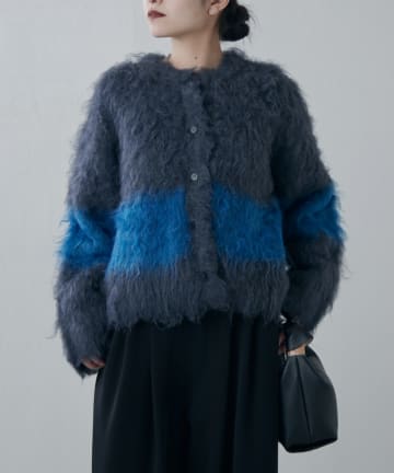 Lui's(ルイス) 配色シャギーカーディガン