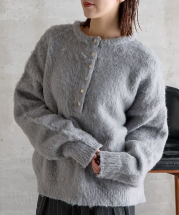 -goocy-(グーシー) 【肌触り◎/三色展開】ウールタッチヘンリープルオーバー