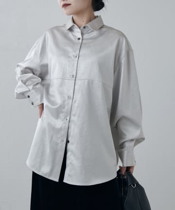 Lui's(ルイス) サテンレザーライクシャツ