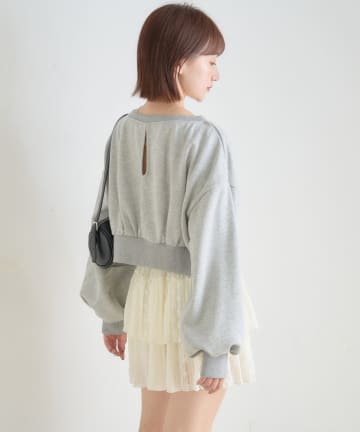 mline(エムライン) [mline]バックオープン ロゴスウェット