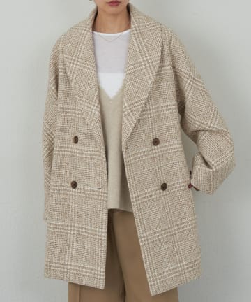 GALLARDAGALANTE(ガリャルダガランテ) 【HERITANOVUM】 ツィードショールカラーショートコート