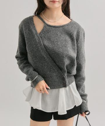 mystic(ミスティック) ペプラムドッキングニット