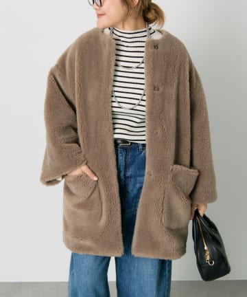 PUAL CE CIN(ピュアルセシン) リサイクルボアノーカラーコート