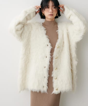 LARUTA(ラルータ) ノーブル起毛加工ニットコート