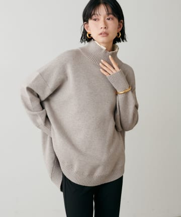 LARUTA(ラルータ) ラウンドヘム2枚衿ニット