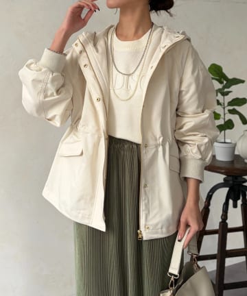 Chez toi(シェトワ) リブラメフードモッズジャケット