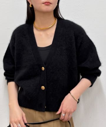LOUNGEDRESS(ラウンジドレス) シャギーショートニットカーディガン