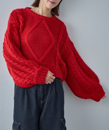 -goocy-(グーシー) ロービングケーブルショートプルオーバー