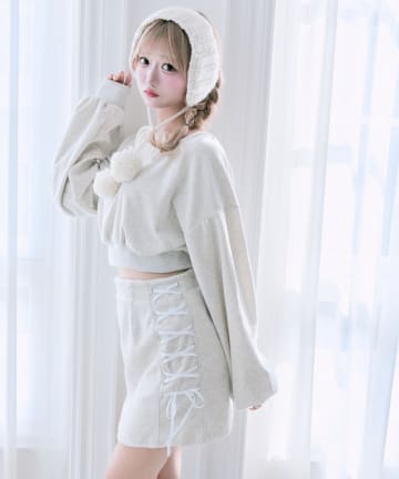 OLIVE des OLIVE(オリーブ デ オリーブ) 【Belle Charme】リボンリボンベロアセットアップ