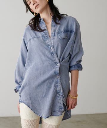 NICE CLAUP / OLIVE des OLIVE OUTLET(ナイスクラップ  / オリーブ デ オリーブ アウトレット) 【LARUTA】テンセルデニムマルチWAYシャツ