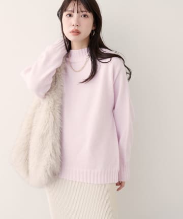 natural couture(ナチュラルクチュール) ウール＆リサイクルポリブレンドニットプルオーバー