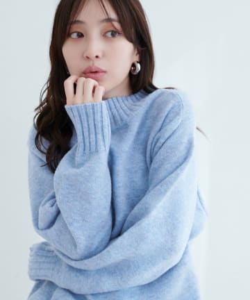 natural couture(ナチュラルクチュール) ウール＆リサイクルポリブレンドニットプルオーバー