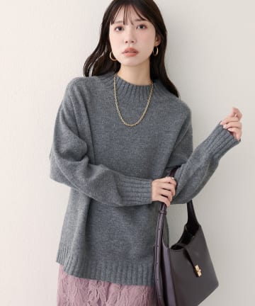 natural couture(ナチュラルクチュール) ウール＆リサイクルポリブレンドニットプルオーバー