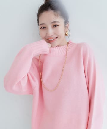 natural couture(ナチュラルクチュール) ウール＆リサイクルポリショートニットプルオーバー