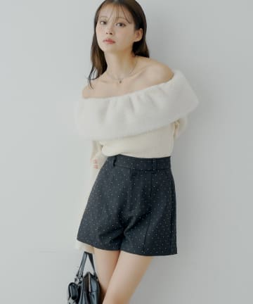 Chico(チコ) 【10/23(木)0時販売】ラインストーンショートパンツ