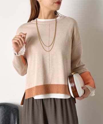 Jena　espace merveilleux(ジェナ　エスパスメルヴェイユ) 3配色ボックスニット