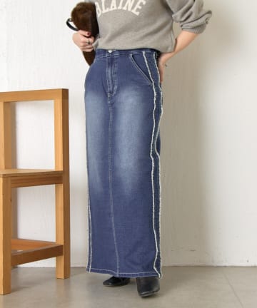 Jena　espace merveilleux(ジェナ　エスパスメルヴェイユ) サイドフリンジデニムスカート