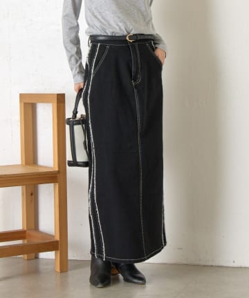 Jena　espace merveilleux(ジェナ　エスパスメルヴェイユ) サイドフリンジデニムスカート