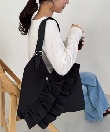 DISCOAT(ディスコート) 【WEB限定】フリルVカットトートバッグ