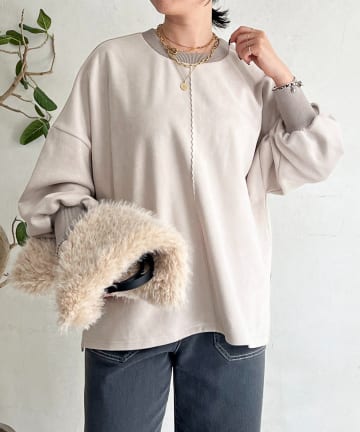 Croisiere(クロジエール) バックリブラインスエードプルオーバー