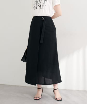 NICE CLAUP / OLIVE des OLIVE OUTLET(ナイスクラップ  / オリーブ デ オリーブ アウトレット) 【natural couture】ラップ風ツイードスカート