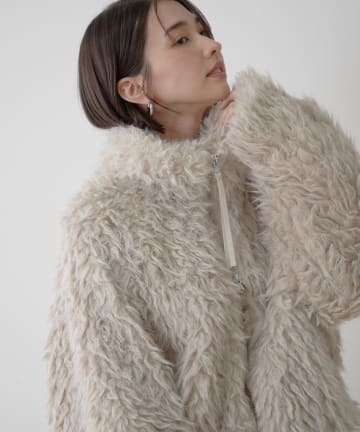 Remind me and forever(リマインドミーアンドフォーエバー) 【nane】【Suzuki セレクト】WZIPミックスファーブルゾン