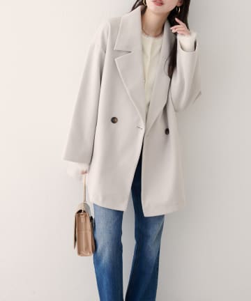 natural couture(ナチュラルクチュール) ニットモッサミドル丈テーラーコート