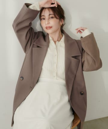 natural couture(ナチュラルクチュール) ニットモッサミドル丈テーラーコート