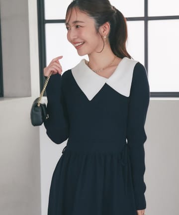 La boutique BonBon(ラブティックボンボン) アシメカラーニットワンピース