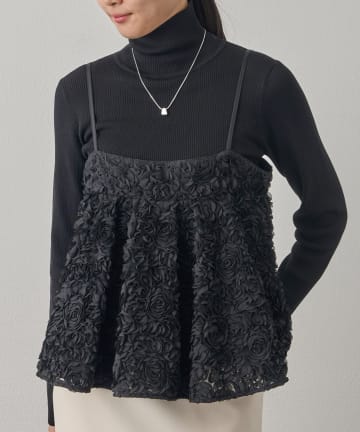 【新品未使用】ラウンジドレス　レースキャミ　ブラック レースキャミ（キャミソール）｜LOUNGEDRESS（ラウンジドレス）の