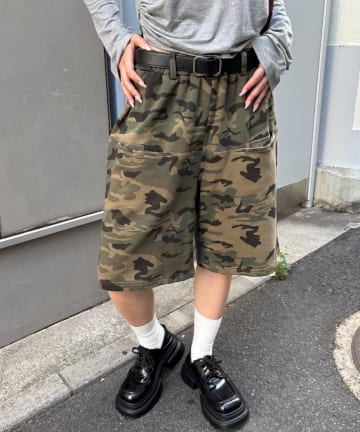 OUTLET(アウトレット) 【WHO'S WHO gallery】スラッシュポケットスウェトハーフ柄パンツ