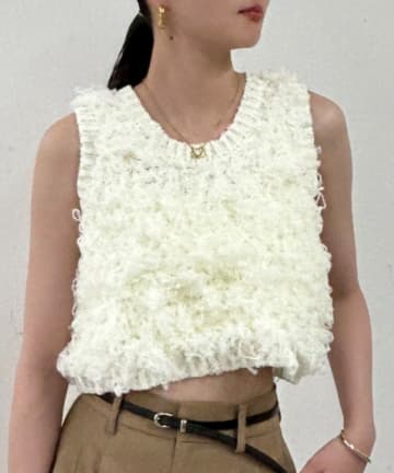 OUTLET(アウトレット) 【Loungedress】チュールループニットベスト
