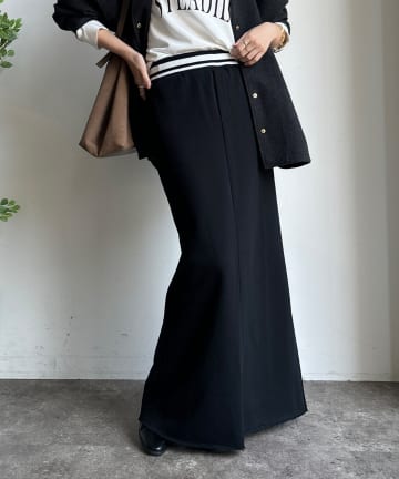 DOUDOU(ドゥドゥ) 【WEB限定】ウエストライン裏毛スカート