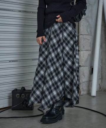 -goocy-(グーシー) チェックヘムスカート