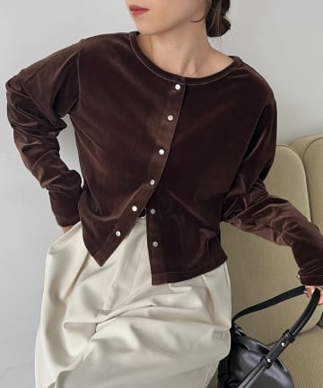 CAPRICIEUX LE'MAGE(カプリシュレマージュ) 【HAPPY BAG対象】ベロアカーディガン