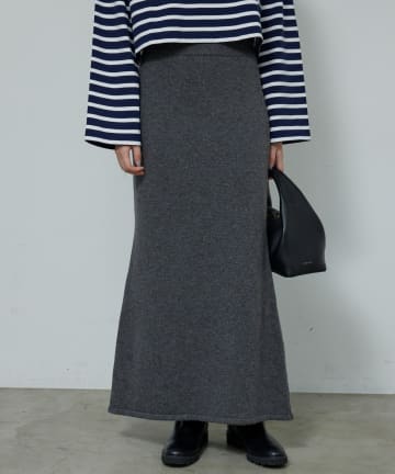 【セットアップ対応】【手洗い可】メリノウールニットスカート