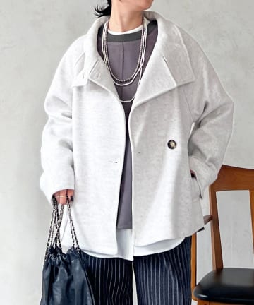 Croisiere(クロジエール) スタンドカラーショートコート