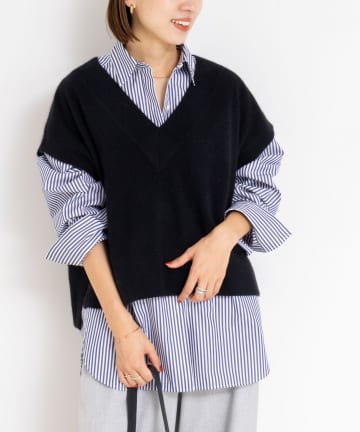 NOLLEY'S(ノーリーズ) ウォッシャブルヘアリーＶネックベスト