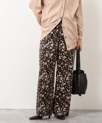 NOLLEY'S(ノーリーズ) ウォッシャブルレオパードプリントパンツ