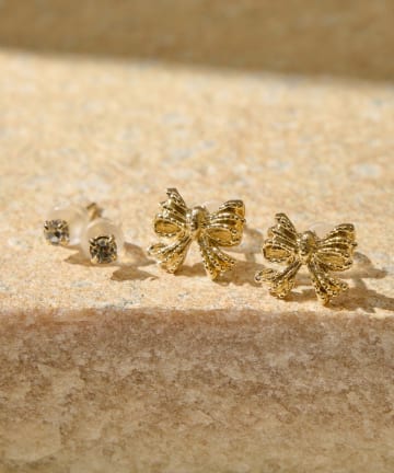 Lattice(ラティス) ミニリボンピアスセット(4P)