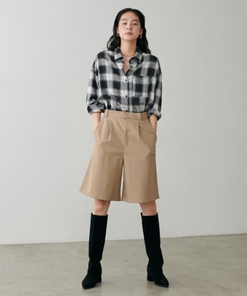 LARUTA(ラルータ) 裏起毛サキソニーショートパンツ