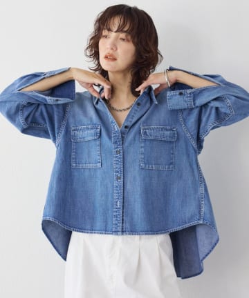 RIVE DROITE(リヴドロワ) 予約【RIMH（リムエイチ）】バックフレアショートシャツ/1月下旬お届け予定